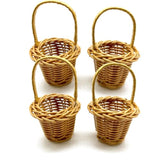 4Pcs Tiny Miniature Rattan Baskets With Handles Small Woven Tote Flower Girl Baskets Dollhouse Play Scene Ornament Mini Flower Basket For Wedding Party Favors Crafts Decor Willow Basket