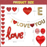 I Love You Ballons Decorations - Valentine Day Party Supplies Heart Balloons Kit 500 Pcs Silk Red Rose Petals For I Love You Decoration For Anniversary Confession Proposal Wedding Valentine Day