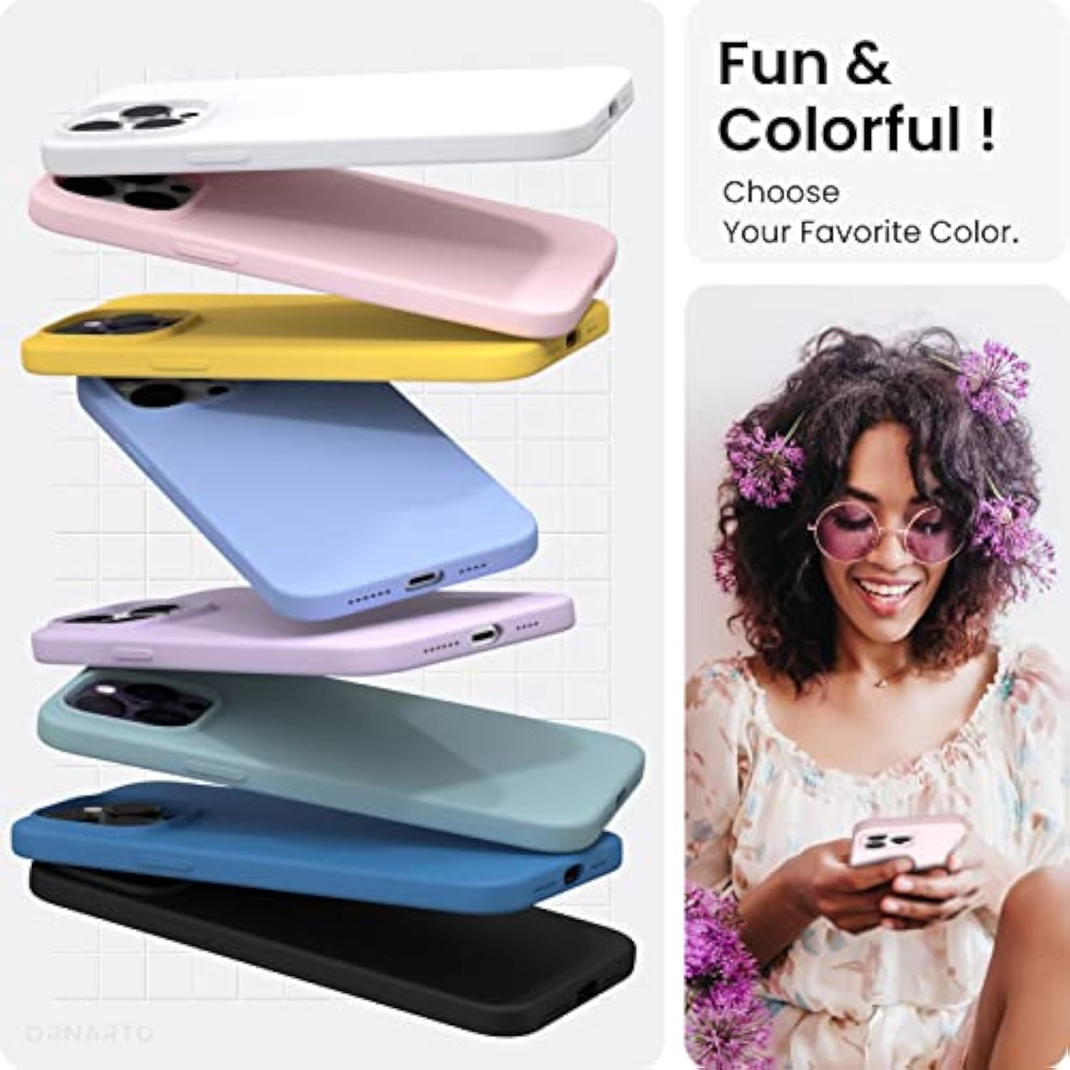 iPhone 14 Pro Max Slim Liquid Silicone Case 3-Layer Chalk Pink