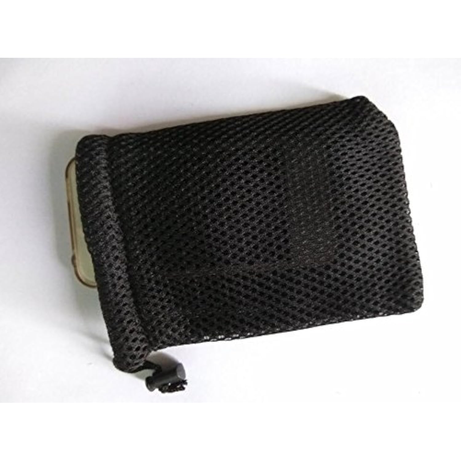 6 Pcs Black Cell Phone or MP3 Nylon Mesh Drawstring Pouch Bags