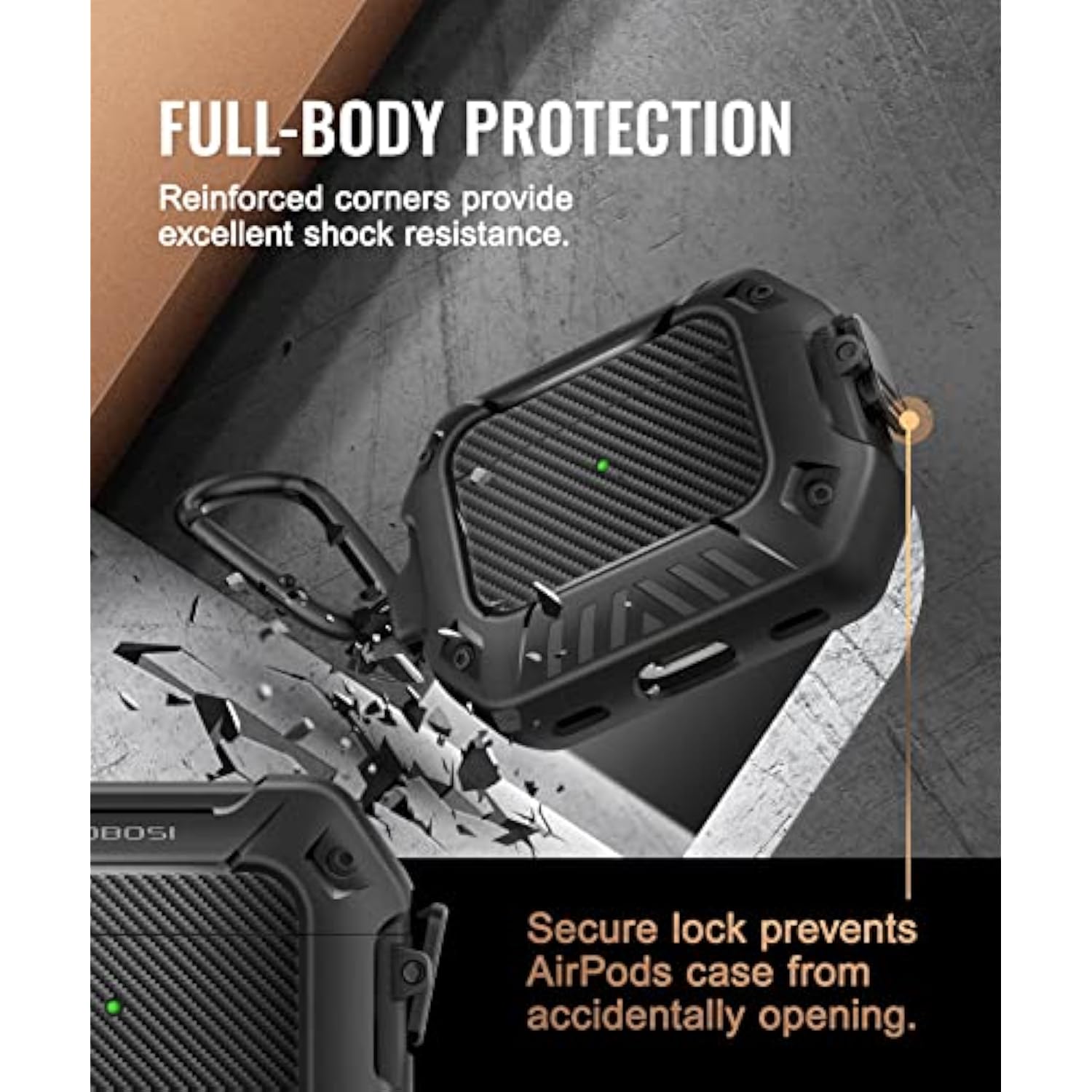 For Airpod Pro Case With Cleaner Kit, Compatible With Airpods Pro 2 Case Cover 1St/2Nd Generation With Lock & Keychain, Full Body Shockproof Protective Case (2023/2022/2019), Black