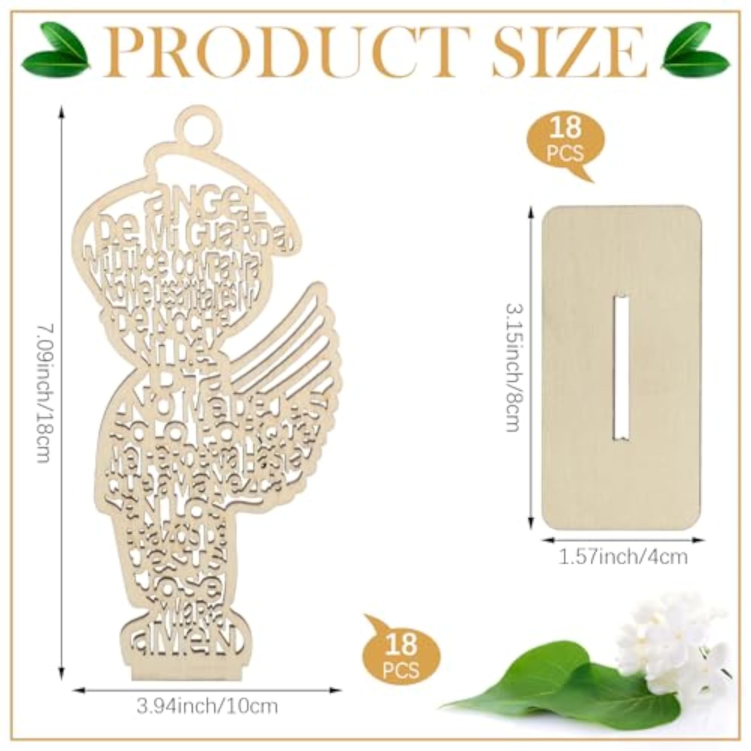 18 Pcs Guardian Angel Wings Boy Wooden Baptism Centerpiece For Table,Centros De Mesa Para Bautizo, Religious Baptism Favors For Baby Shower Wedding Party Decor