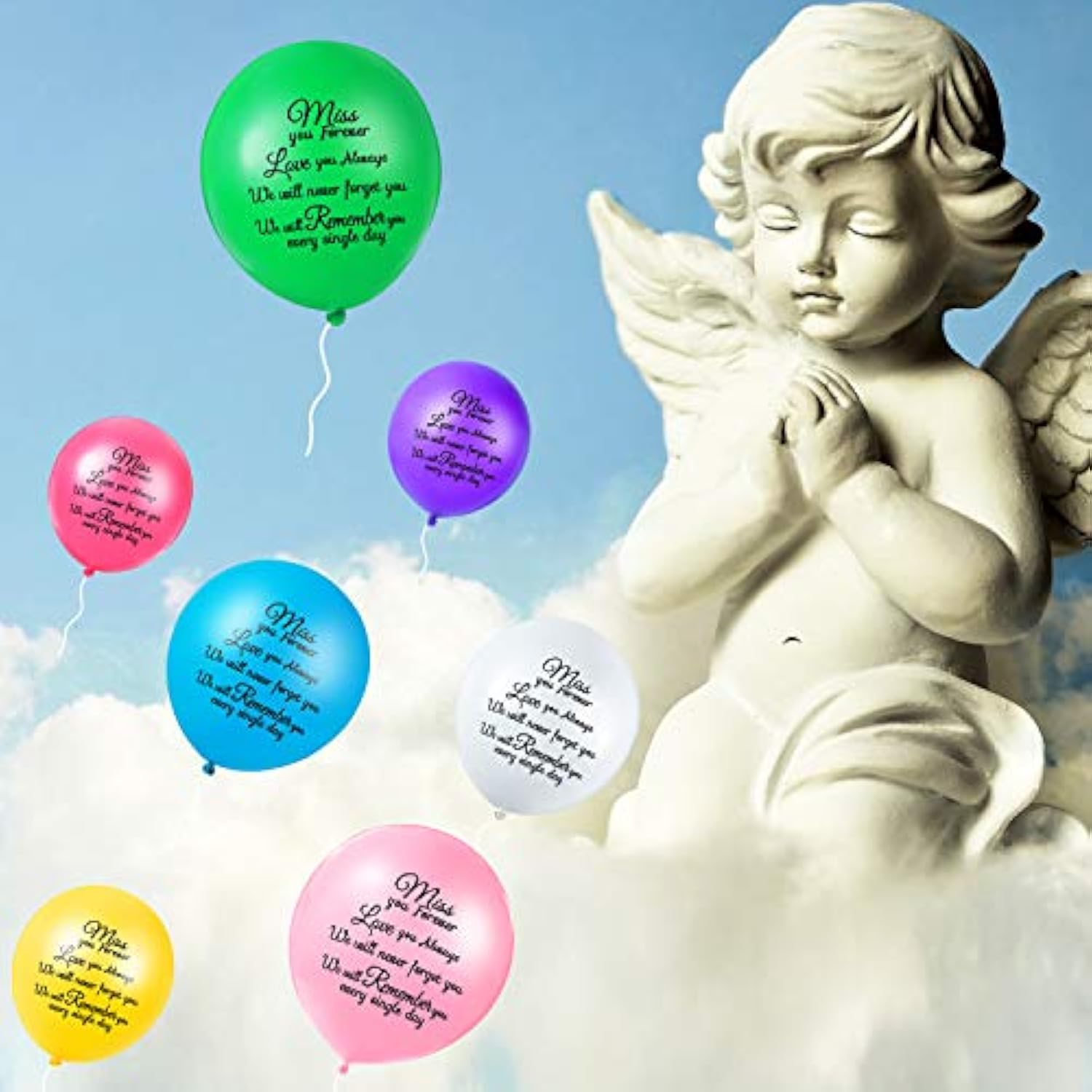 36 Pieces Colorful Release Memorial Balloons Remembrance Funeral Ballo