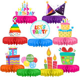 9pcs Colorful Honeycomb Birthday Table Centerpieces Decor