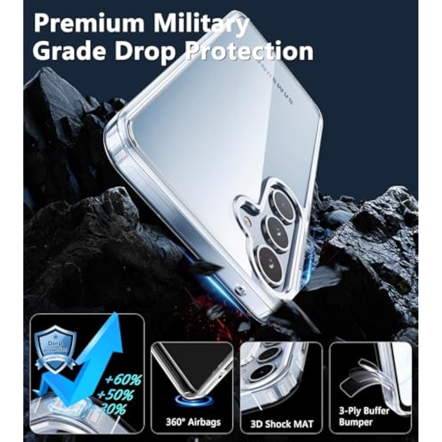 Samsung Galaxy A35 5G Clear Case Slim Shockproof Military-Grade 6.6 Inch