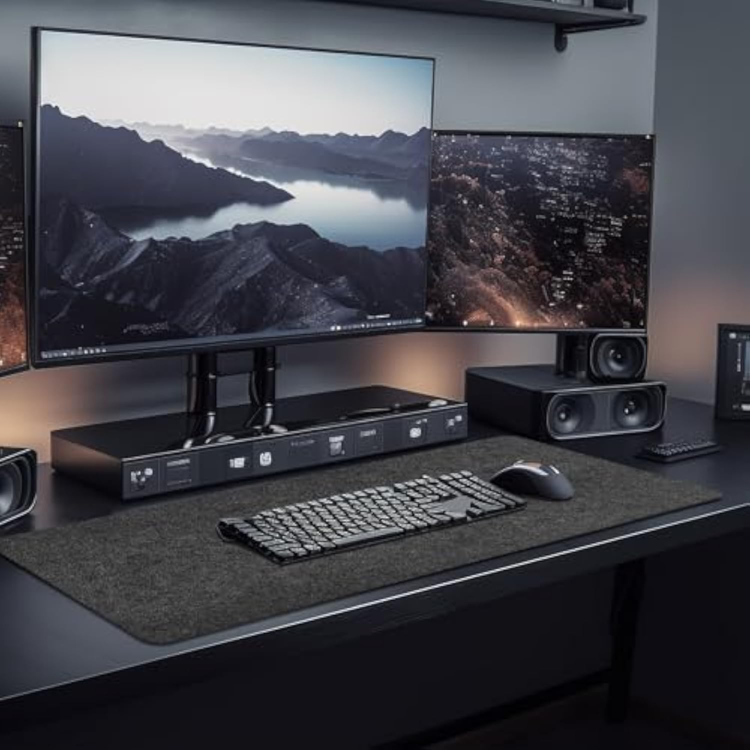 2 Pcs Large Felt Desk Mat, 40''X16'' With Non-Slip Full Desk Mouse Pad,Office Computer Desk For Keyboard Mat,Felt Desk Mat For Desk Pad Protector?100X40Cm?