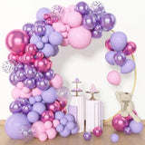 153pcs Pink Purple Balloon Arch Kit for Birthday, Bridal, and Baby Shower Decor