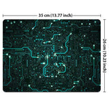 Extra Large (X-Large) Size Non-Slip Rectangle Mousepad, Green Circuit Board Mouse Pad For Home, Office And Gaming Desk