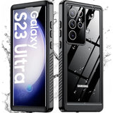 Designed For Samsung Galaxy S23 Ultra Case Waterproof,Built-In [ Screen + Camera Lens Protector][Ip68 Underwater] Full Protection Heavy Duty Shockproof Anti-Scratched Phone Case,Black