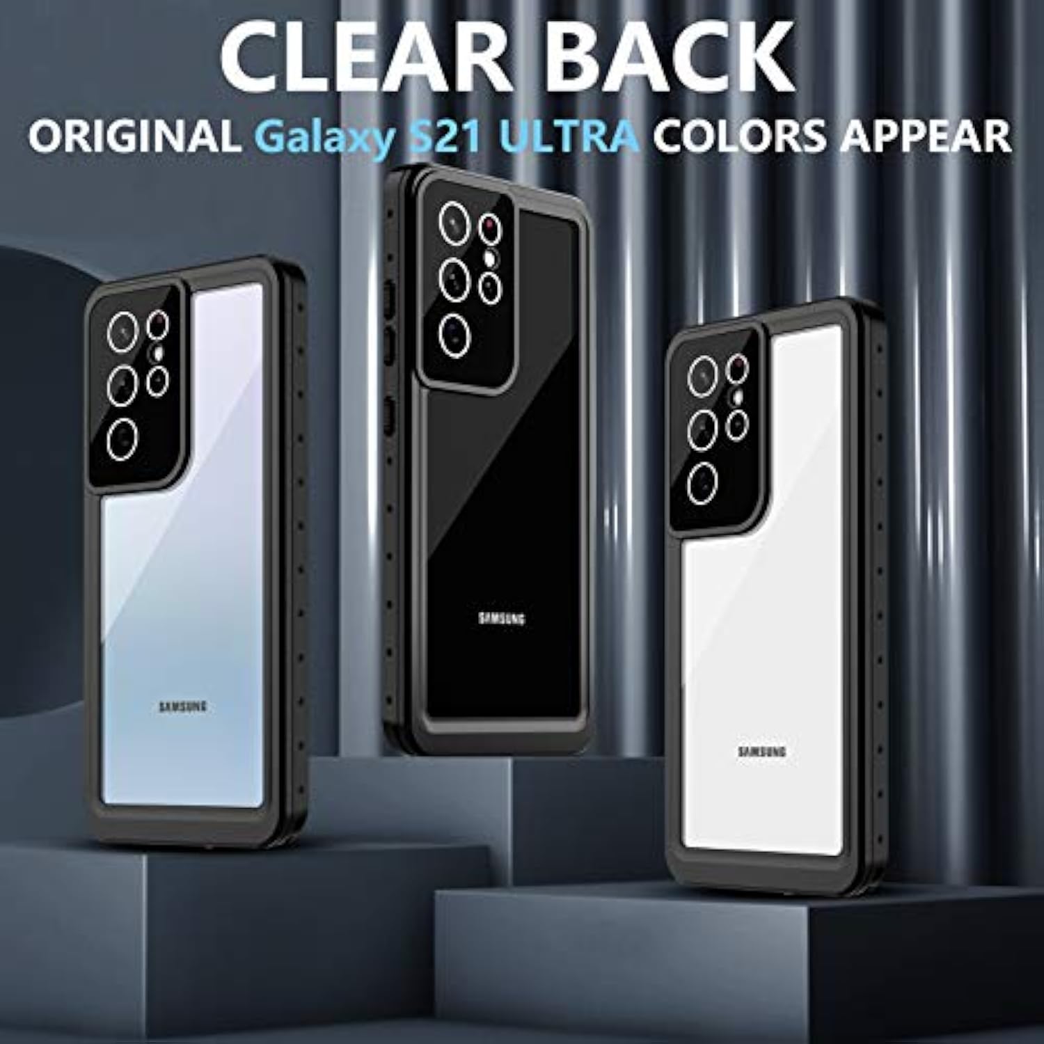 For Samsung Galaxy S21 Ultra Case,S21 Ultra Waterproof Case With Built-In Screen Protector Dustproof Shockproof 360 Full Body Underwater Case For Samsung S21 Ultra 5G 6.8Inch (2021) Black
