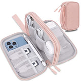 Electronic Organizer, Travel Cable Organizer Bag Pouch Tech Electronic Accessories Carry Case Portable Double Layer Charger Case For Cable, Cord, Charger, Phone, Earphone, Power Bank, Light Pink