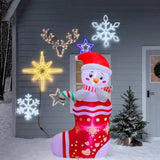 Christmas Inflatables Outdoor Decorations, 5Ft Inflatable Snowman In Xmas Stocking, Lighted Blow Up Snowman Standing On