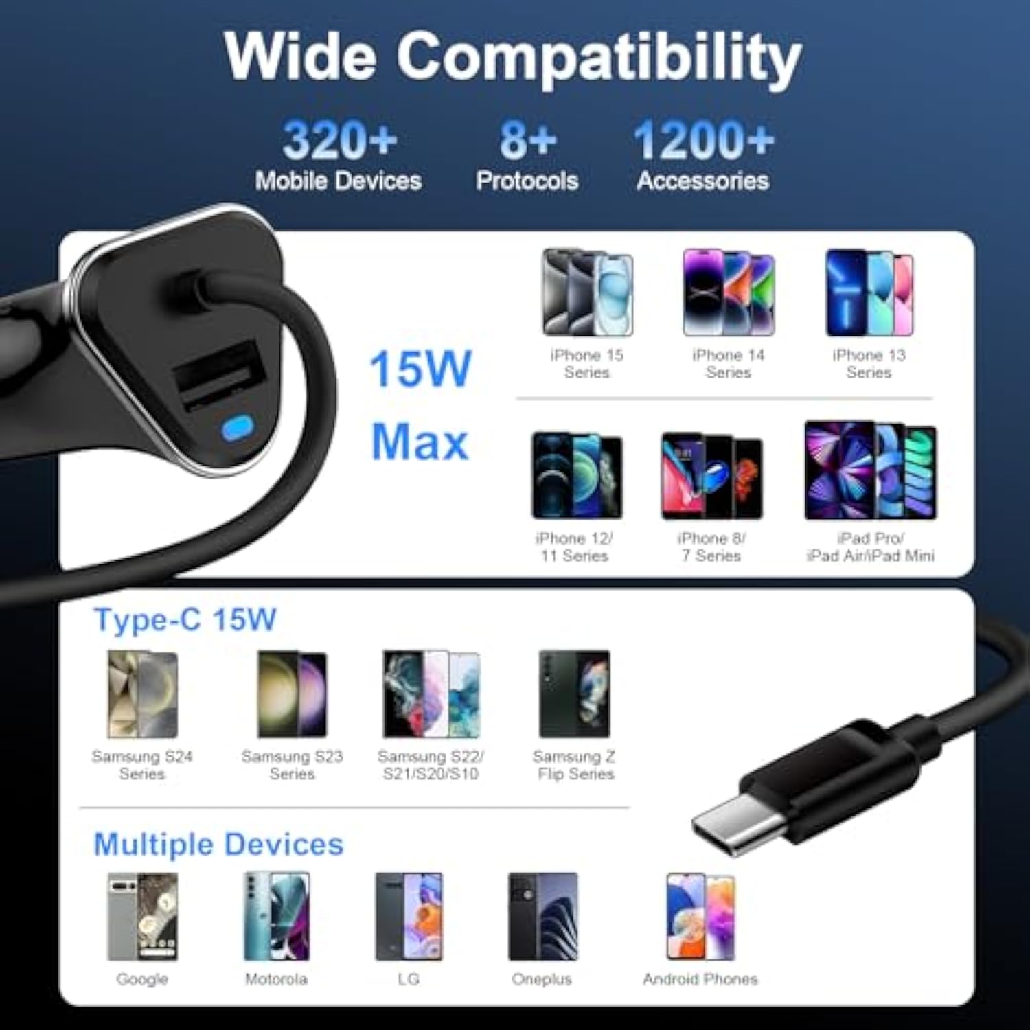 Usb C Fast Samsung Car Charger With 3Ft Type C Coiled Cable For Samsung Galaxy A56 A36 A16 S25 A55 A15 A35 A54 S24 Fe S23 Ultra A14 A13, 3.4A Android Car Phone Charger Adapter For Iphone 16 15 Pro Max