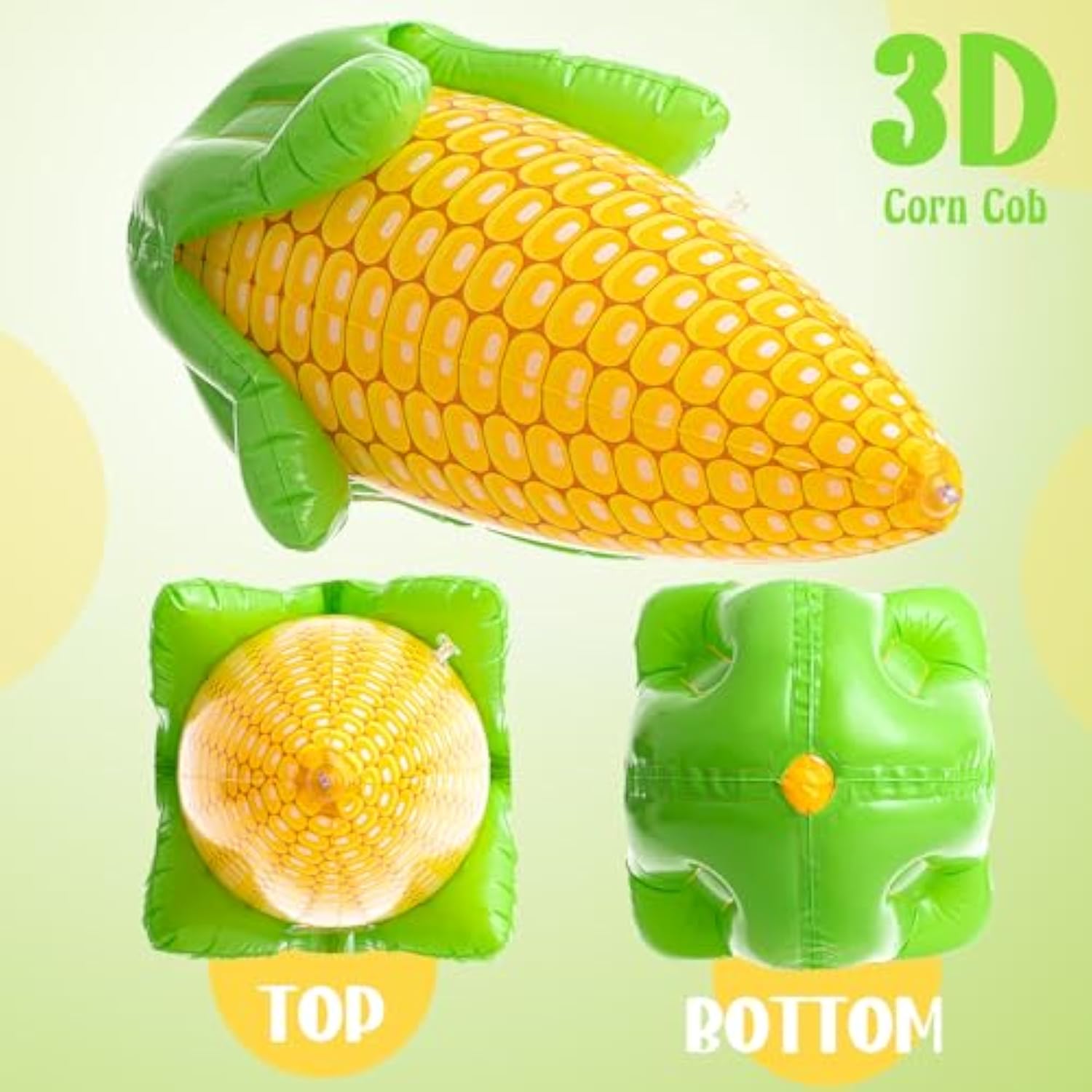 2Pack PVC Corn Balloons - 24" Inflatable Corn Cob for Harvest & Thanksgiving Decor