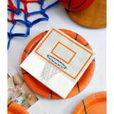 48Pcs Basketball Plates And Napkins Party Supplies - 24 Pk - 9 Inch Basketball Paper Plates 6.5 Inch Basketball Paper Napkins Basketball Birthday Party Decorations Decor