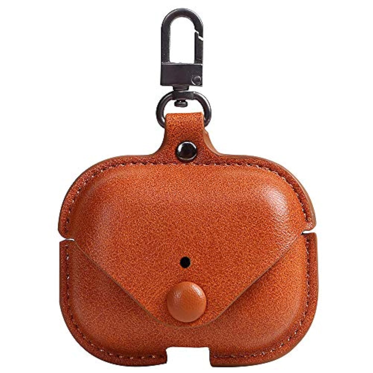 Genuine Leather Case Compatible With Airpods Pro Case 2Nd/1St Gen (2023/2022/2019), Protective Cover For Apple Airpods Pro 2/Pro Wireless Charging Case With Keychain And Snap Lock Brown