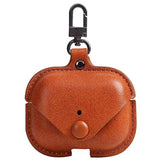 Genuine Leather Case Compatible With Airpods Pro Case 2Nd/1St Gen (2023/2022/2019), Protective Cover For Apple Airpods Pro 2/Pro Wireless Charging Case With Keychain And Snap Lock Brown