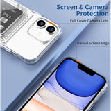 For Iphone 11 Case Wallet Clear Protective Phone Case With Credit Card Holder Heavy Duty Protection Shockproof Anti-Scratch Anti-Yellow Cover For Iphone 11 6.1 Inch Transparent
