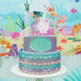 48 Pcs Mermaid Cupcake Kit Include 24 Mermaid Cake Topper 24 Ocean Cupcake Liners For Birthday Graduation Party Supplies Seahorse Shell Seaweed Conch Under The Sea Cake Decoration