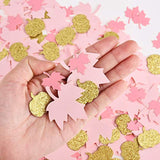 200 Pieces Thanksgiving Pink And Gold Pumpkin Confetti Christmas Baby Shower Maple Leaf Confetti Glitter Thanksgiving Pumpkin Decorations Table Decorations For Birthday Party Supplies (Simple)