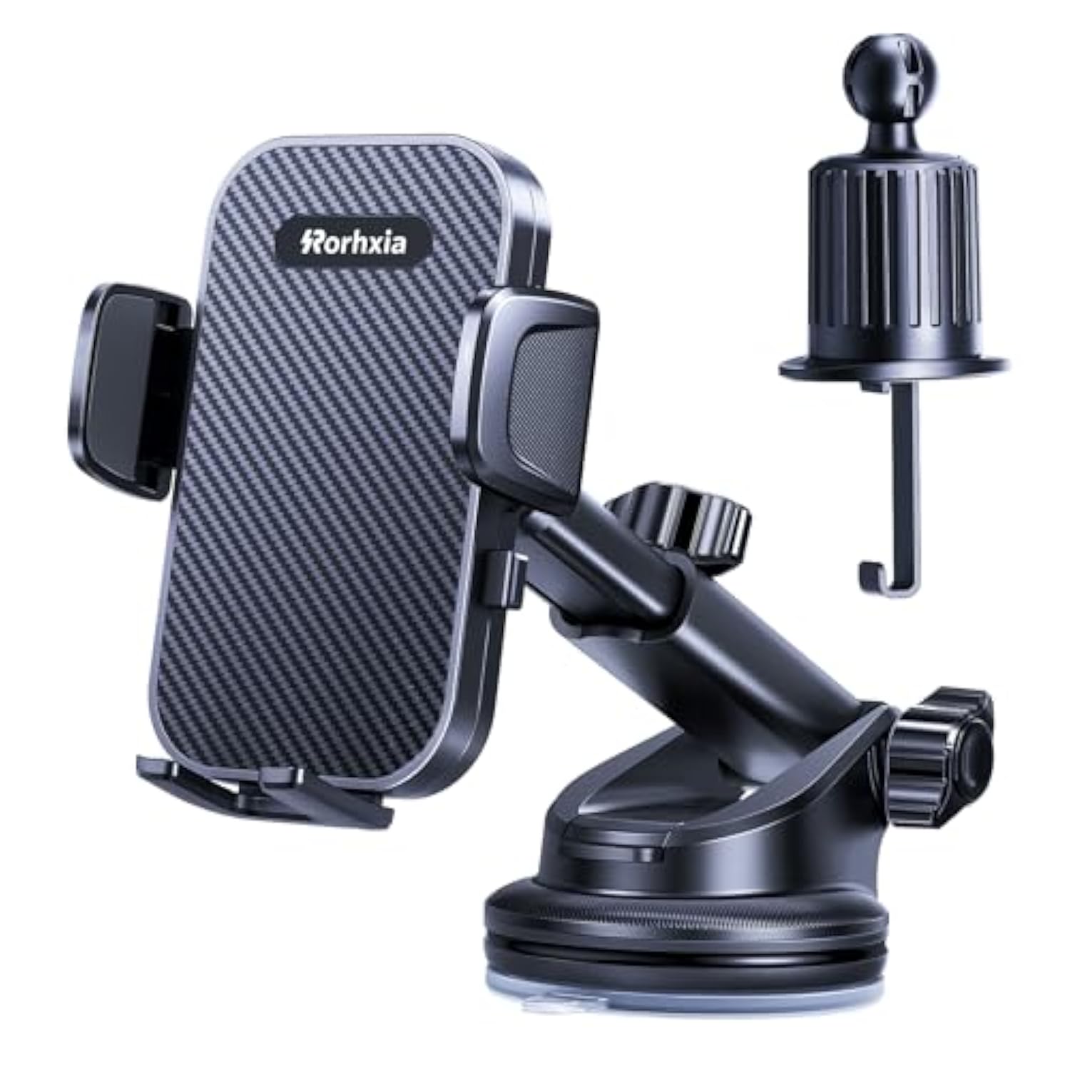 [Military-Grade] 3-In-1 Phone Holders For Your Car, [2025 Most Stable And Flexible Suction Cup] Vent Dashboard Windshield Cell Phone Mount Car Fit For All Phones, Iphone, Samsung