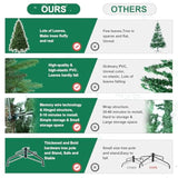 5 Ft Artificial Christmas Tree With 1020 Pe&Pvc Mixed Branch Tips, Unlit Hinged Premium Spruce Fake Xmas Trees, Green, Foldable Base