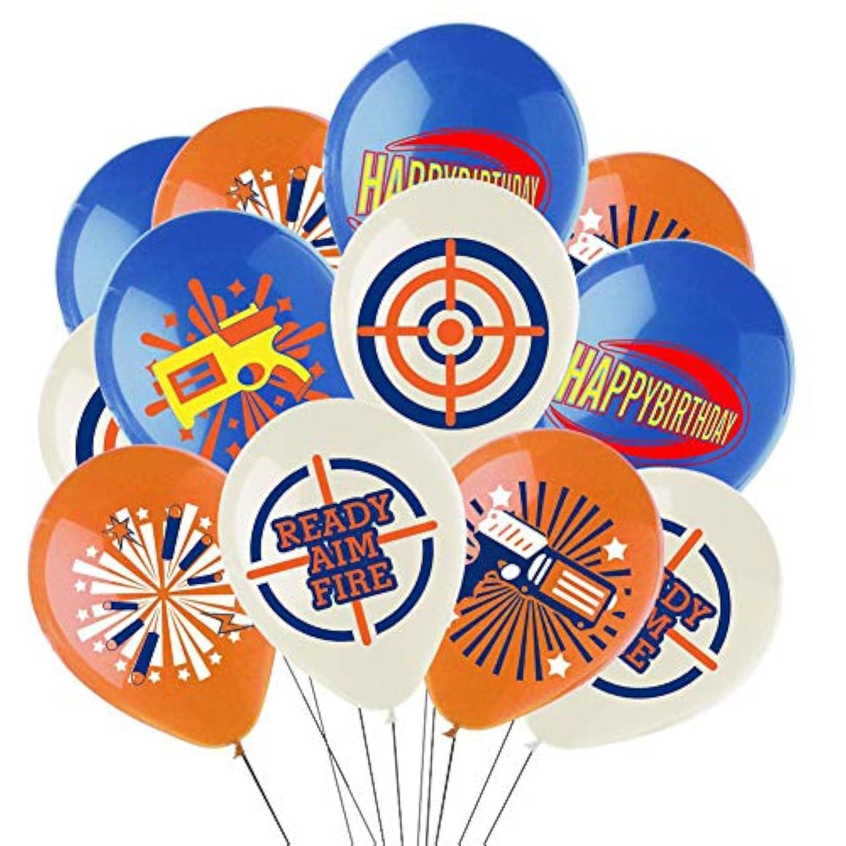 Dart War Party Supplies, Balloons, Gun Picks & Target Decorations for Birthday Party