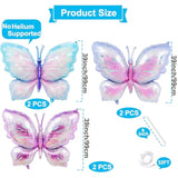 6 Pieces 39 Inches Butterfly Balloons - Large Gradient Butterflies Foil Mylar Balloons For Birthdays, Garden, Spring Decorations, Butterfly-Themed Events, Baby Shower, And Wedding Party Supplies