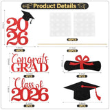 Graduation Decorations 2026, 20Pcs Class Of 2026 Graduation Centerpieces For Tables, Double-Sided Grad Table Centerpieces With Sticks, Grad Party Decoration Supplies(Black&Red)