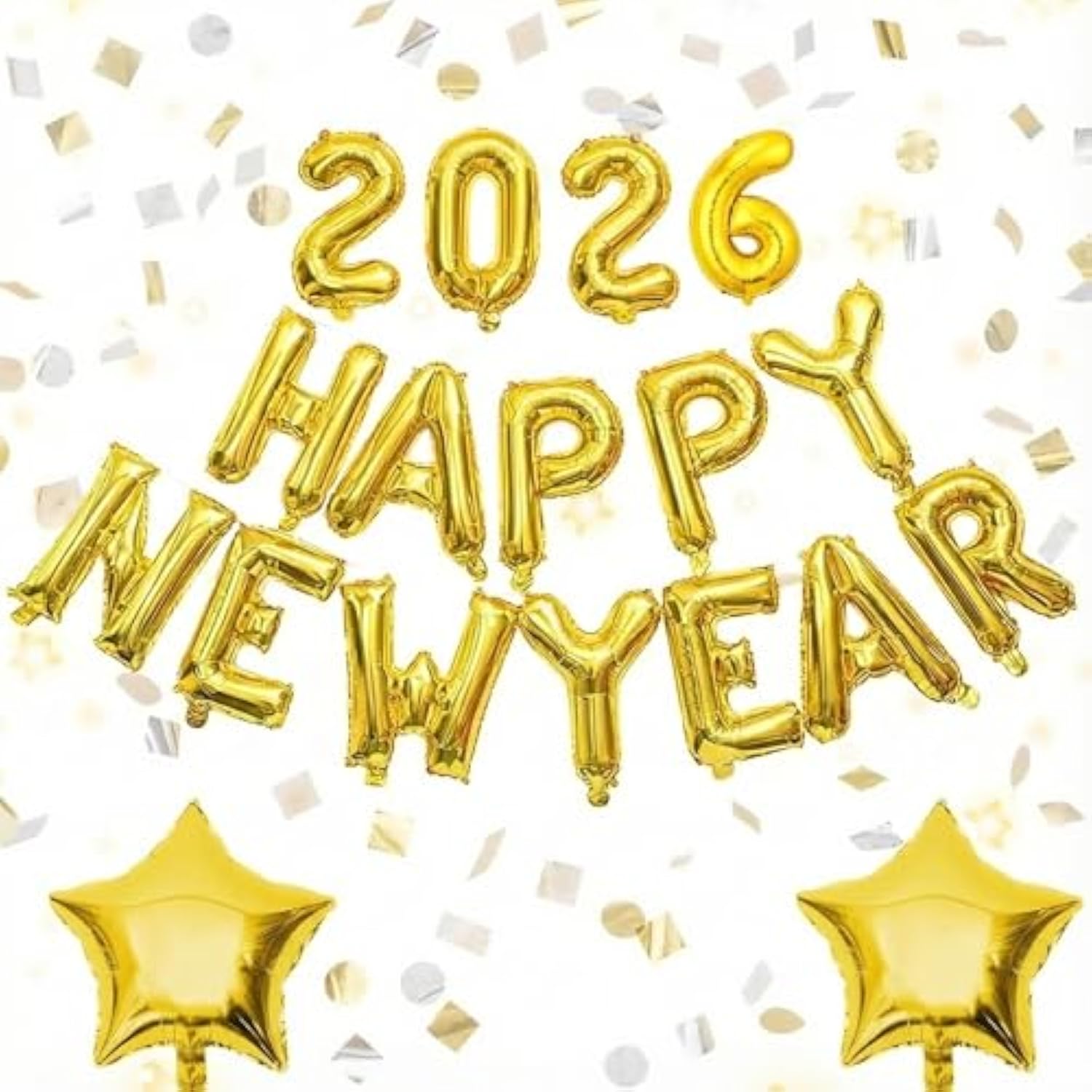 2026 Gold Number Balloons & New Years Eve Party Decor Supplies