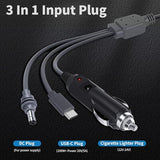 Power Cable for Starlink Mini 10FT/3M, 3-in-1 Car Charger/USB-C/DC to DC Power Cord, Waterproof Extension Accessories Adapter for RV/Truck/Outdoor