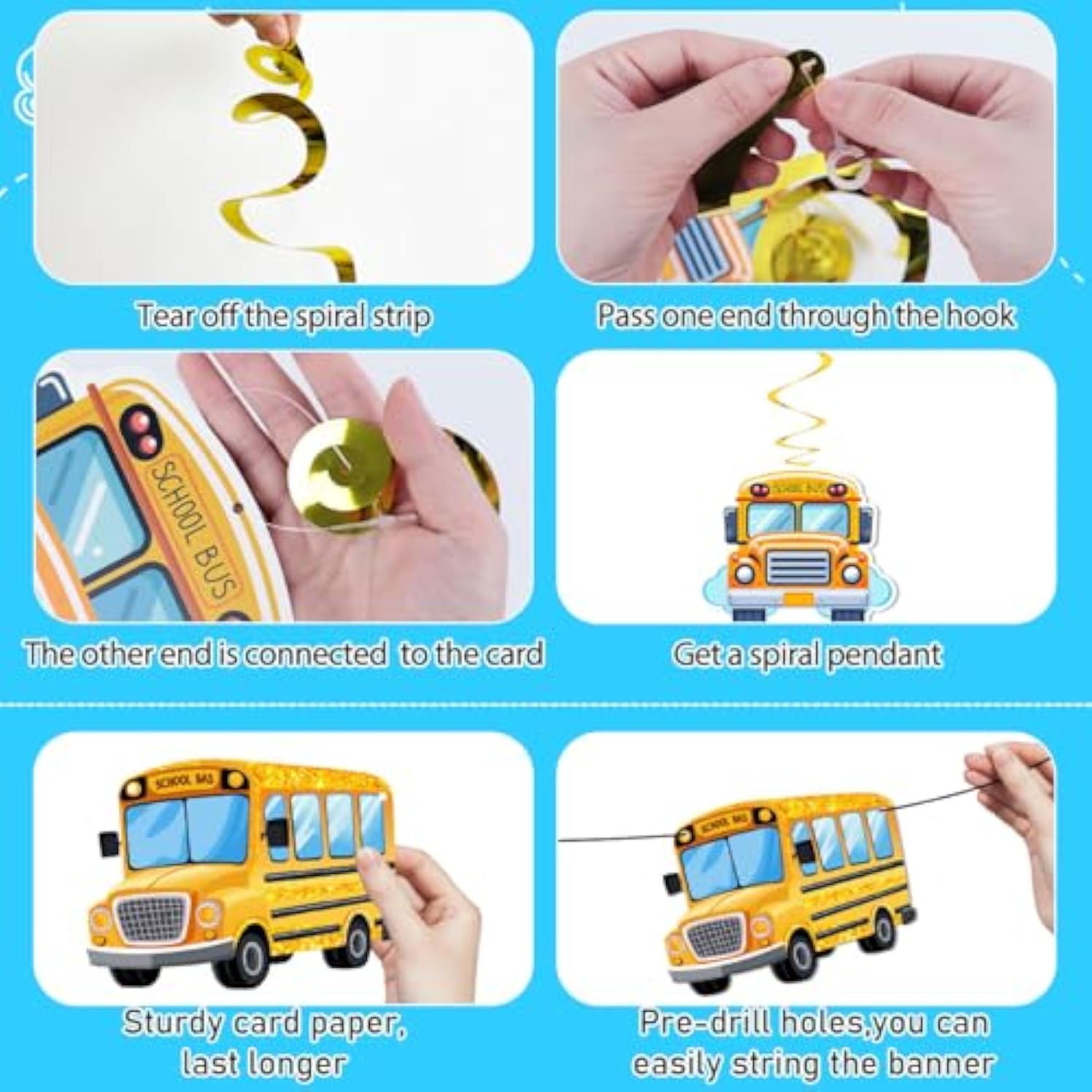 Back To School Decorations Welcome Back To School Banner School Bus Table Centerpieces Apple Pencil Hanging Swirl For Classroom Office Home First Day Of School Party Supplies
