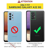 Phone Case For Samsung Galaxy A32 5G, Samsung A32 Case With [2 Pack] Tempered Glass Screen Protectors, [-Grade] Ring Holder Kickstand Case For Samsung A32 5G (Not Fit 4G), Purple