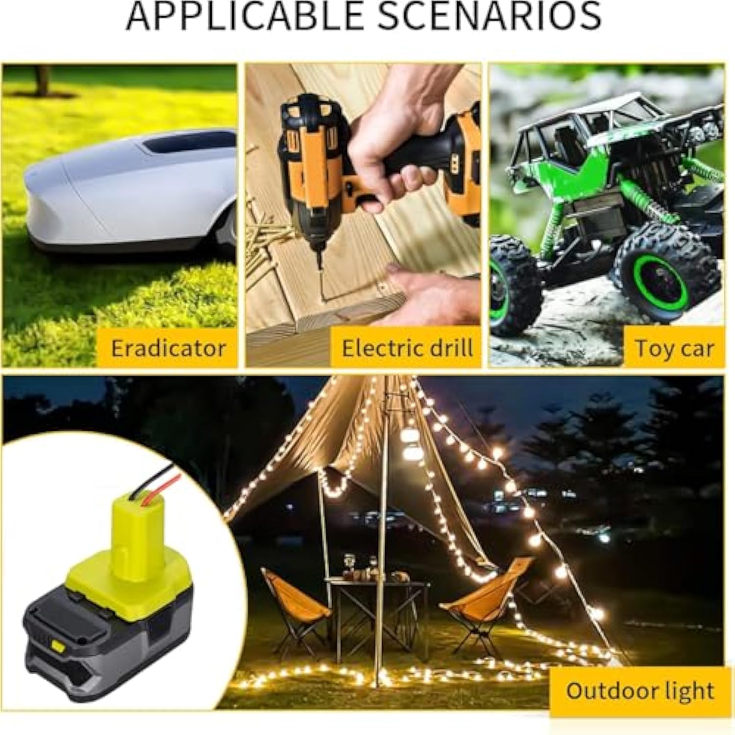 Power Wheel Adapter Compatible With Ryobi 18V P108 P107 P102 Battery Conversion Kit With Fuses & Wire Terminals, 12Awg Wire,Power Connector For Diy Ride On Truck Rc Toy Car