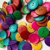 100Pcs/Pack Wood Colorful Buttons Natural Horn Shape 2 Hole Scrapbooki