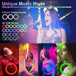 13" Selfie Ring Light With 76" Tripod Stand & 3 Phone Holder, Led Camera Ringlight With 48 Rgb Colors Modes & Musical Rhythm Mode And 12 Brightness Dimmable For Makeup/Photography/Videos/Vlog/Tiktok