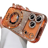 iPhone 17 Pro Max Magnetic Kickstand Case with Bling Glitter Diamond Rhinestone Ring Holder Camera Protector for Women