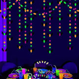 65Ft Halloween Bats Garland Orange Purple Black Green Paper Banner Streamers
