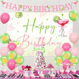 Margarita Birthday Party Decorations, Pink And Green Margarita Backdrop Margarita Happy Birthday Banner Margs And Matrimony Cupcake Toppers Balloons For Girl Mexican Fiesta Birthdays Party Supplies