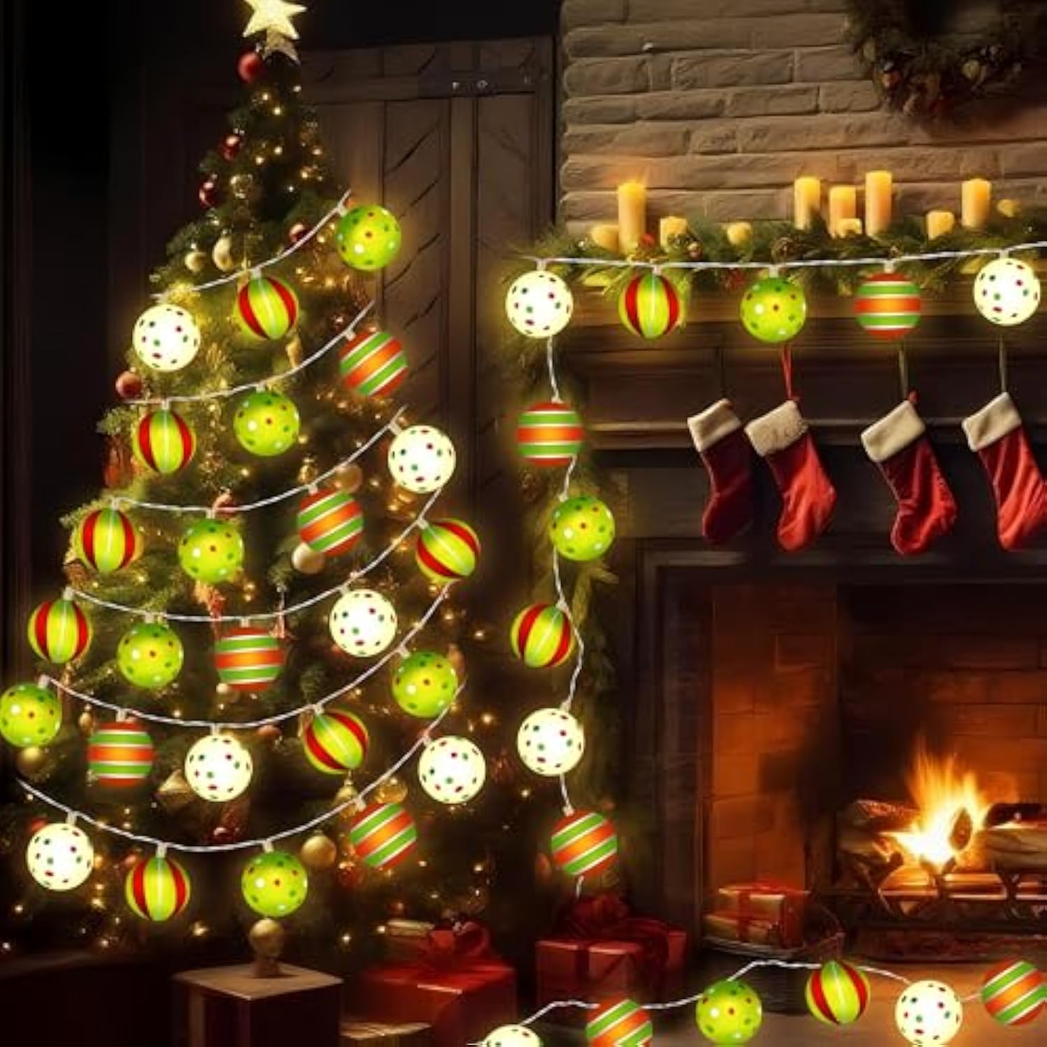 Christmas Light Decorations, 10Ft 20Led Christmas String Lights Battery Operated With Timer & 8 Lighting Modes Waterproo
