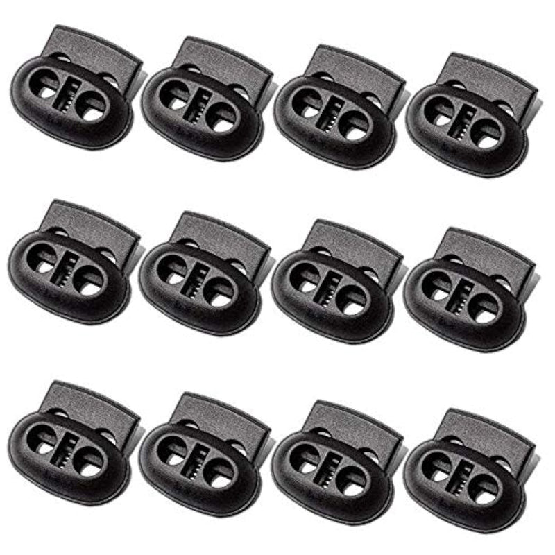 50Pcs Professional Diy Rotundity Black Plastic Toggle Spring Stop Double Hole