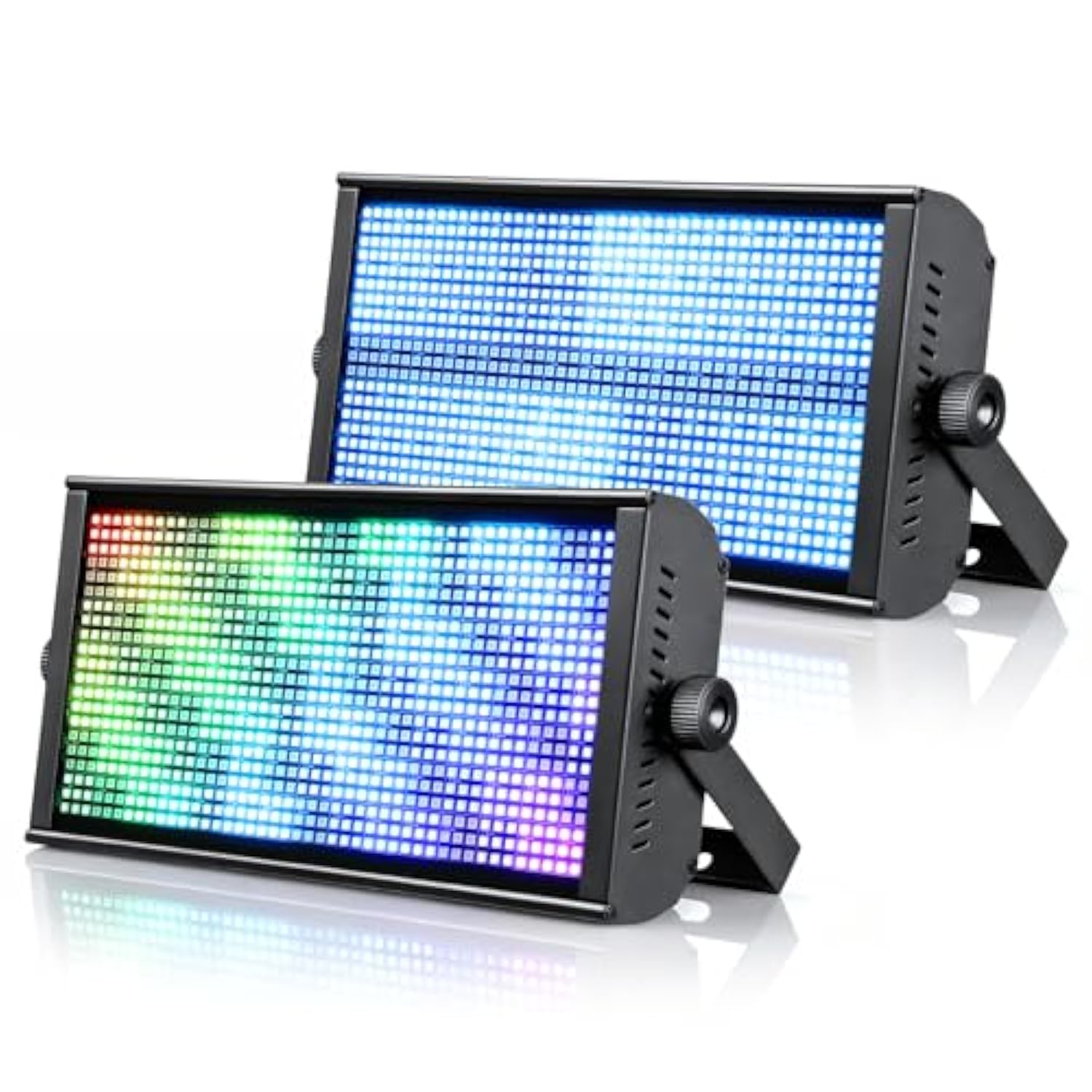 Lf105 Stage Strobe Light Bar, 200W Matrix Rgb Dj Strobe Lighting With 7X15 Pixel Control Zones,Dmx512, Sound Activated,30Hz Flash Dj Light Bar,Disco Wash Lighting For Club,2Packs