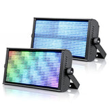 Lf105 Stage Strobe Light Bar, 200W Matrix Rgb Dj Strobe Lighting With 7X15 Pixel Control Zones,Dmx512, Sound Activated,30Hz Flash Dj Light Bar,Disco Wash Lighting For Club,2Packs