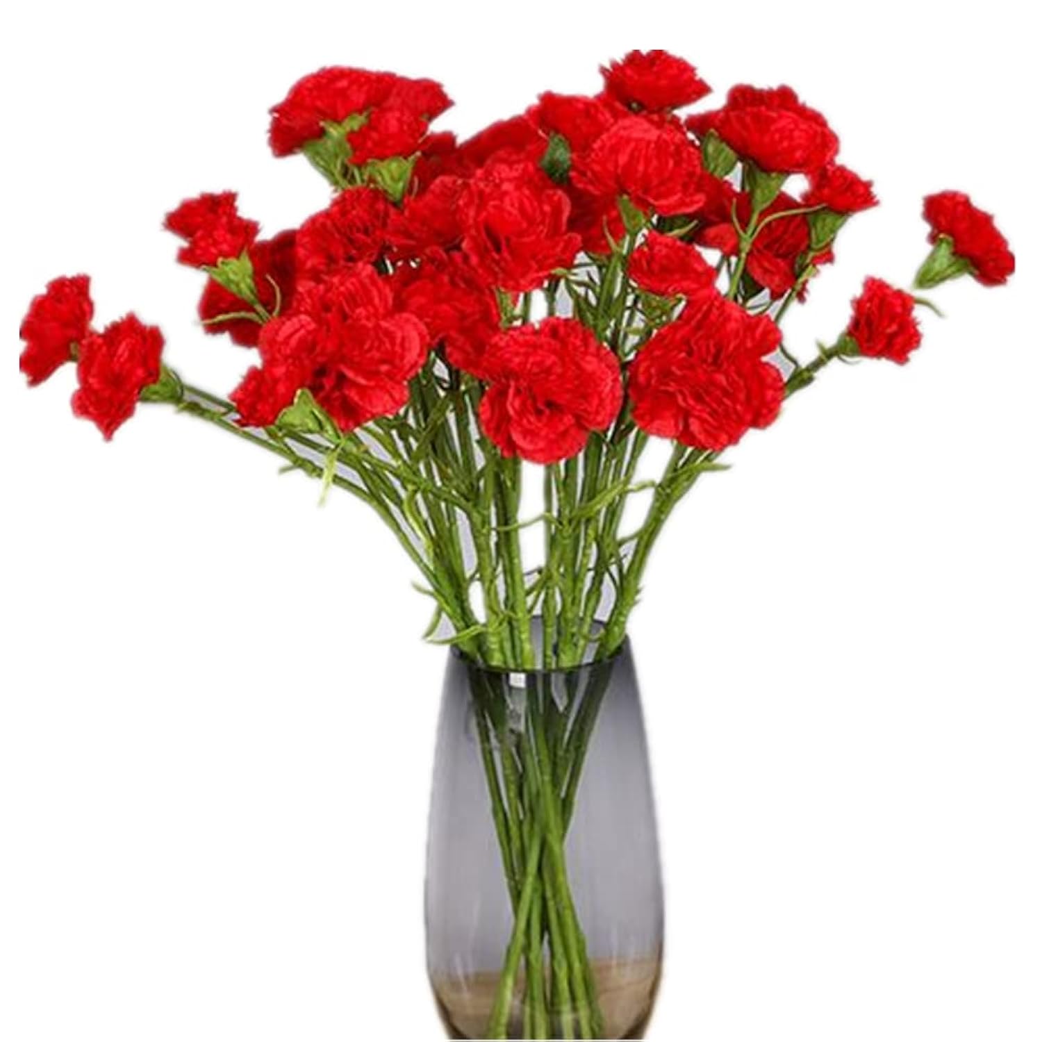 40 Heads Artificial Carnations,Silk Hydrangea Bouquet Decoration Plastic Plant Suitable For Photo Props Family Party Home Decoration Bridal Wedding Bouquet Decoration (Red)