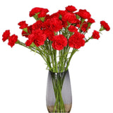 40 Heads Artificial Carnations,Silk Hydrangea Bouquet Decoration Plastic Plant Suitable For Photo Props Family Party Home Decoration Bridal Wedding Bouquet Decoration (Red)