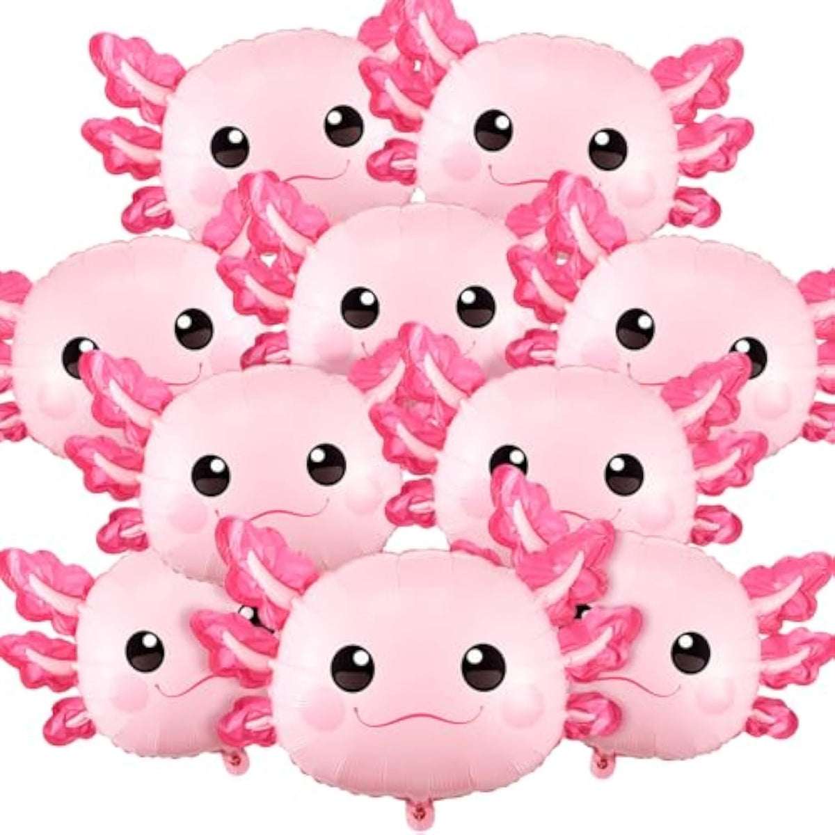 12 Pcs 12 Pcs 34 Inch Axolotl Balloon Axolotl Birthday Party Decorations Aluminum Foil Inflatable Summer Supplies For Beach Themed Favor (Pink)