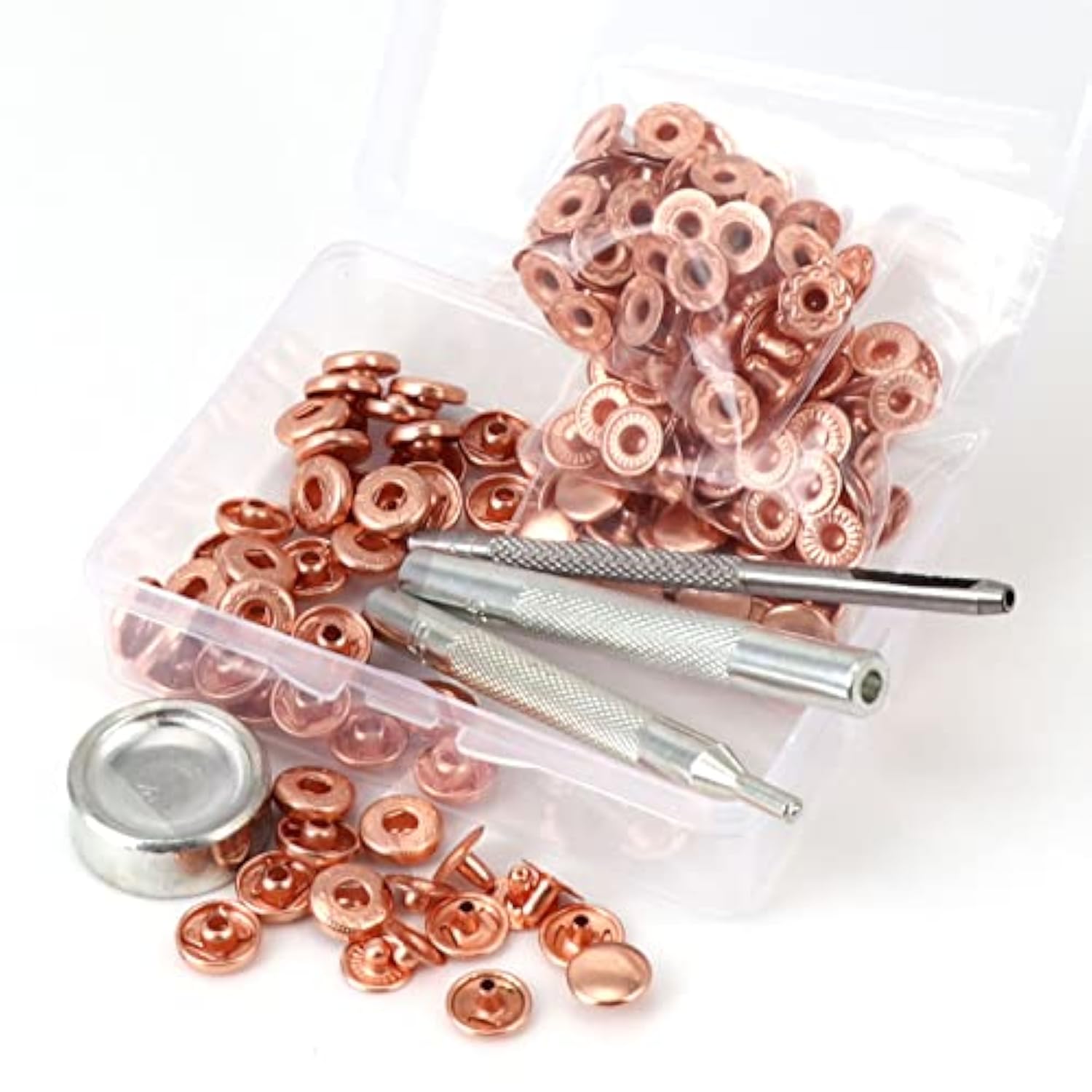 50 Sets Snap Fasteners Kit Leather Fasteners Buttons Clothing Bracelet