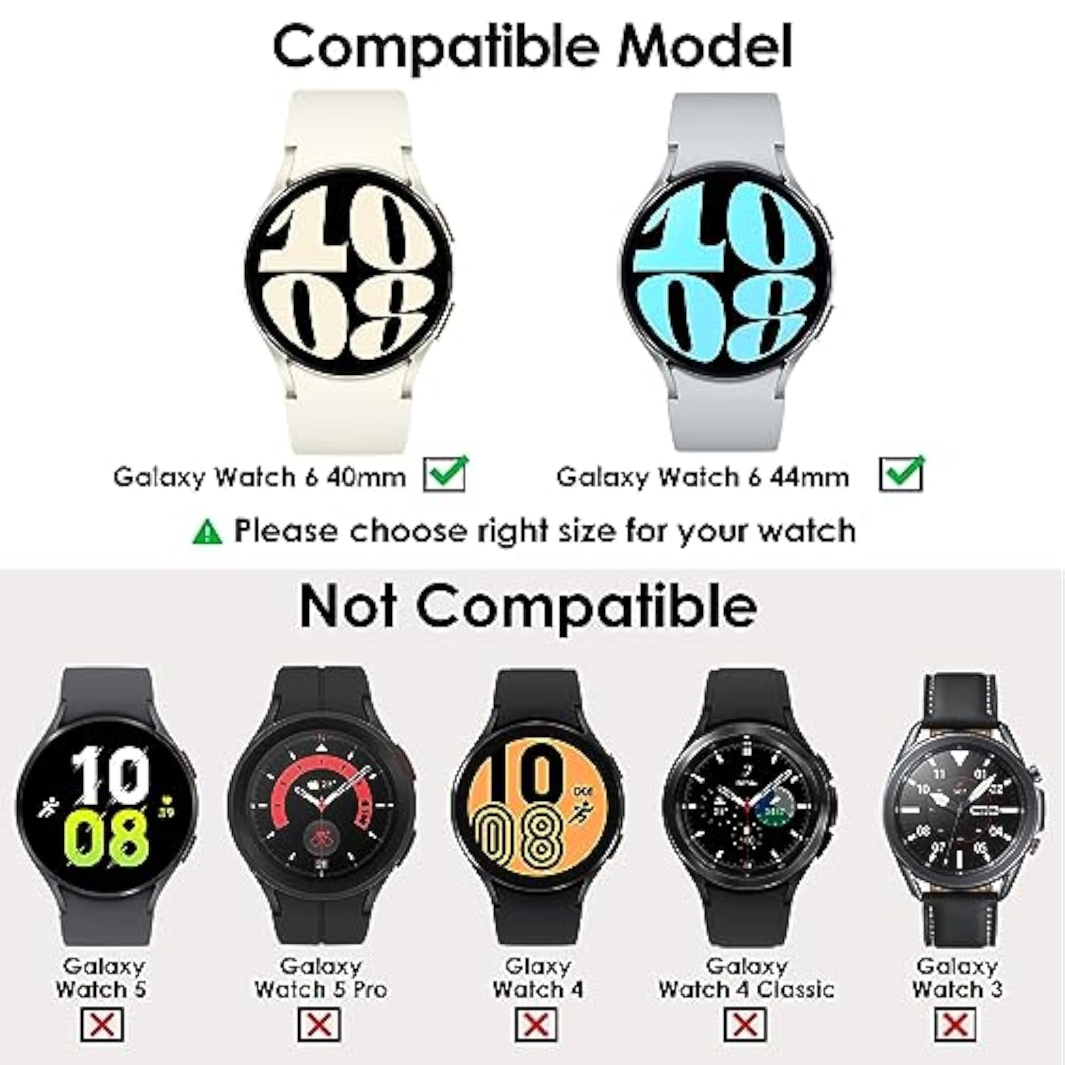 [5+5 Pack] Galaxy Watch 6 Screen Protector Case 40Mm, Anti-Fog Tempered Glass Protective Film And Hard Pc Protective Bumper Compatible With Samsung Galaxy Watch 6 40Mm Accessories