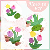 18 Pcs Tulip Felt Table Decorations Butterfly Felt Table Centerpieces Flowers Tulip Centerpieces For Spring Decoration For Home Office Mother'S Day Decorations