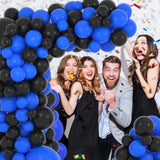 Black Blue Balloon Garland Arch Kit - 122Pcs Diy Royal Blue Black Ball
